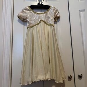 Wish Come True Girls 12-14 Cream Velvet Twirl Dress Vintage Style